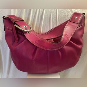 Coach Purse Soho Pleated/ Hobo Magenta Pink / silver hardware / preowned